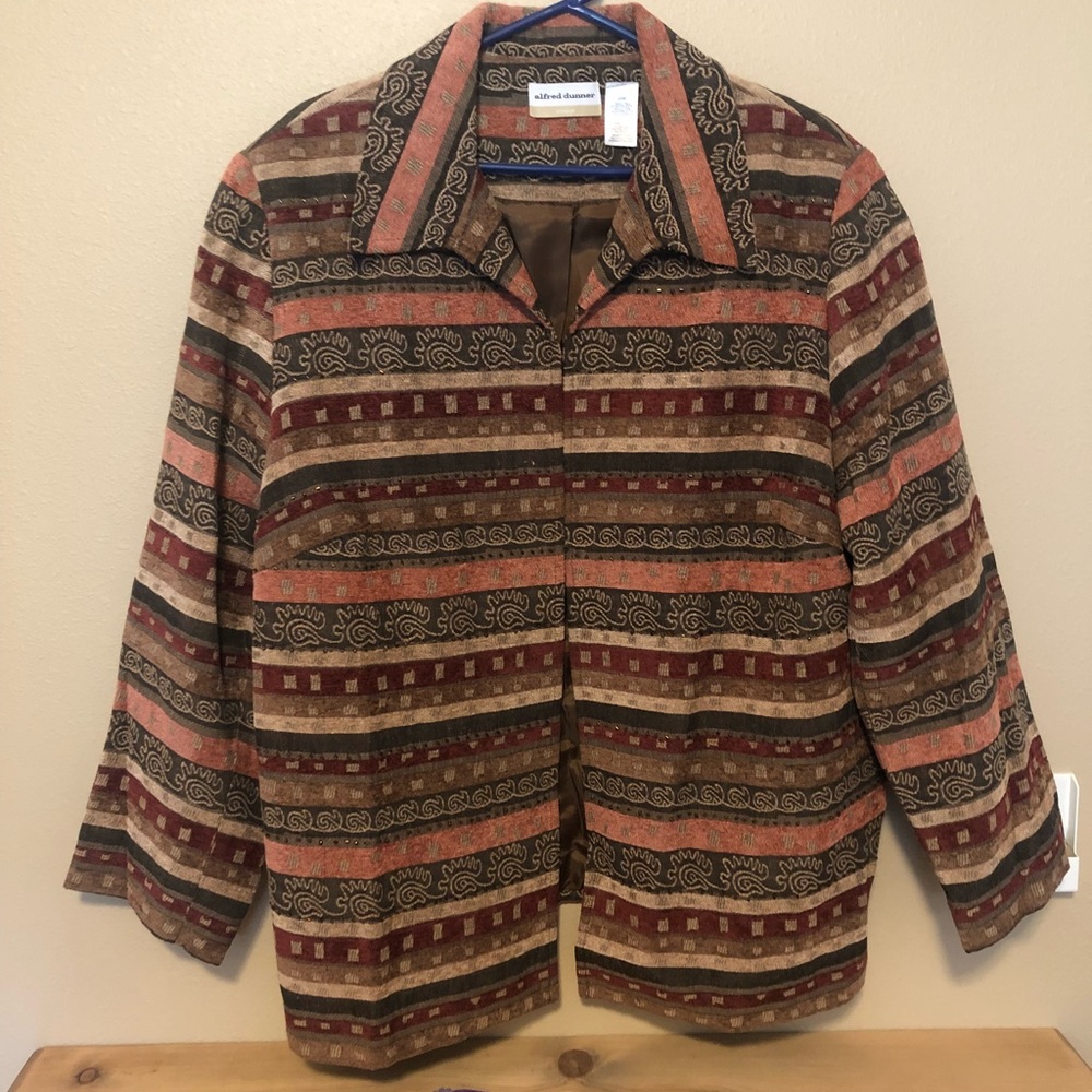 Alfred Dunner Jacket Size 20W Multi-toned Browns